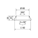 TWIST 80 SQUARE PLAN Ø 80MM