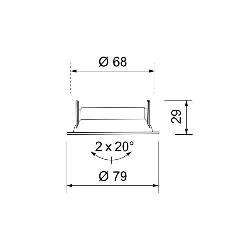 ANNEAU D'ENCASTREMENT CONCAVE Ø 68mm