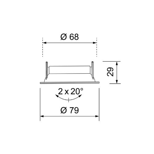 ANNEAU D'ENCASTREMENT CONCAVE Ø 68mm