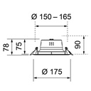 TECO LED IP44 Ø 150-165MM