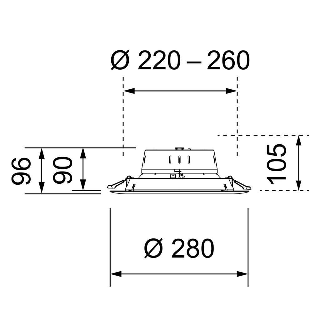 TECO LED IP44 Ø 220-260MM