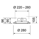 TECO LED IP44 Ø 220-260MM