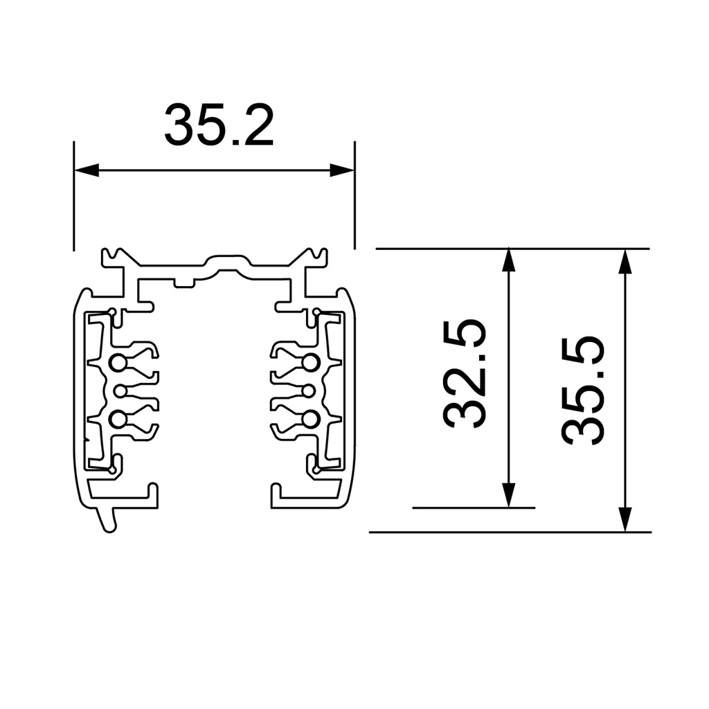 RAIL TRIPHASE APPARENT 4000MM