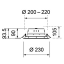 TECO TUNABLE WHITE LED IP44 Ø 200-220MM 