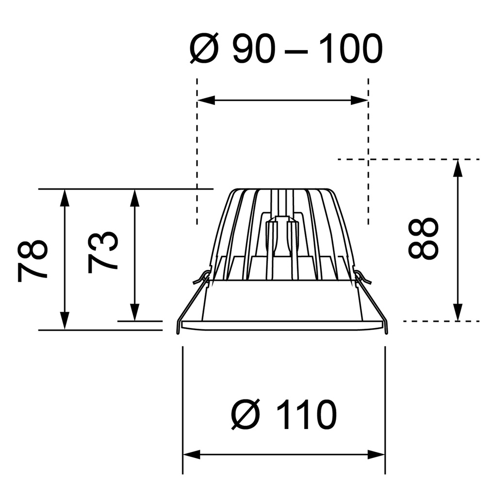 ZENTA II LED IP44 Ø 90-100MM