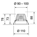 ZENTA II LED IP44 Ø 90-100MM