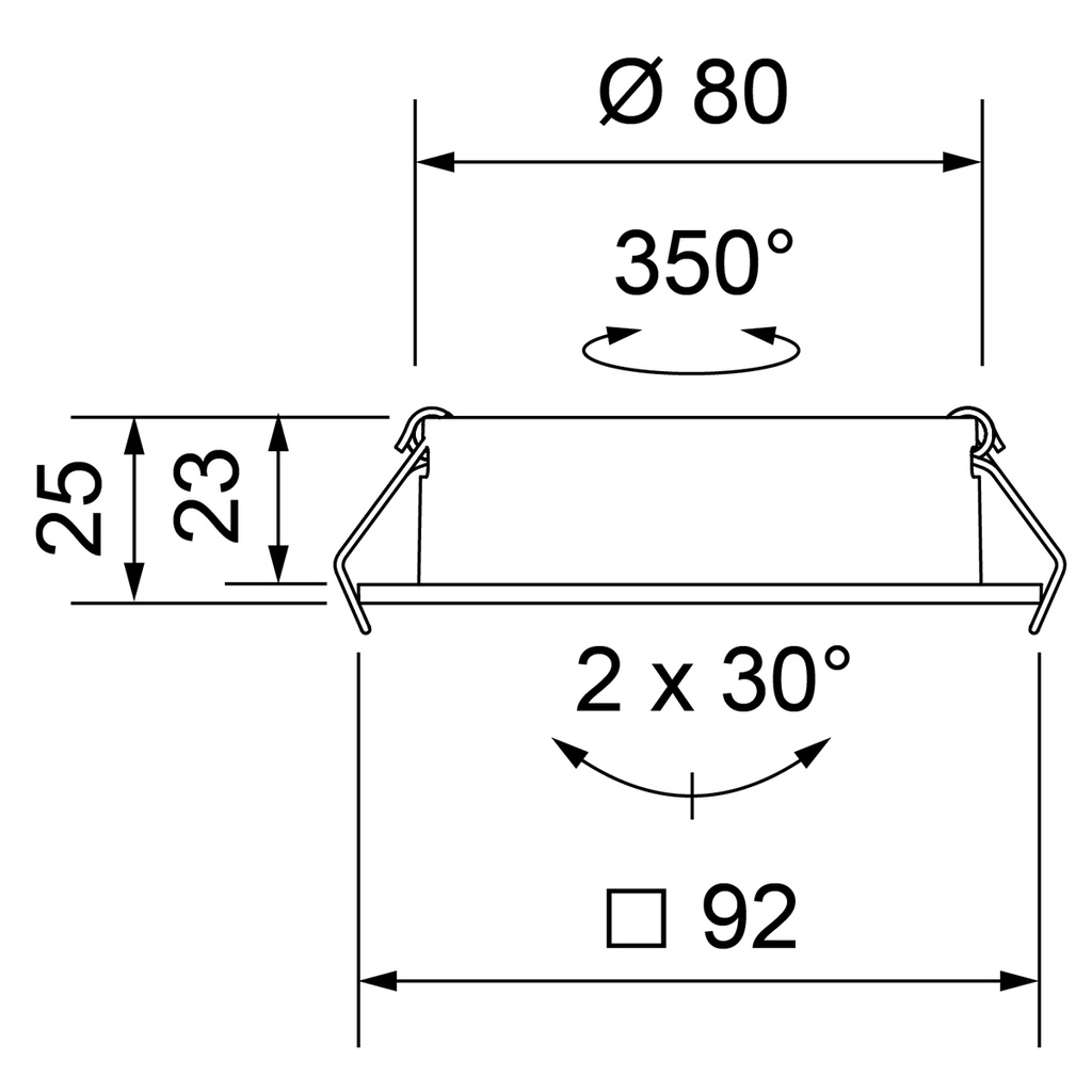 TWIST 80 SQUARE PLAN Ø 80MM