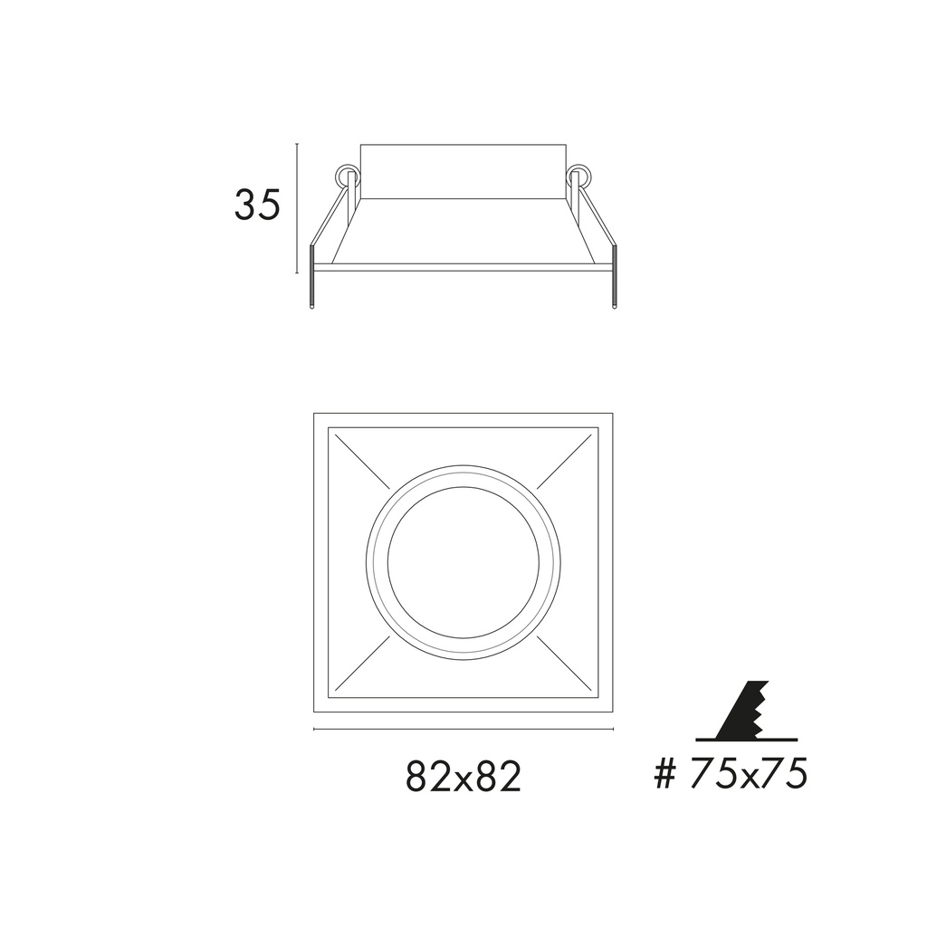 JI511 IP44 Ø 75x75MM