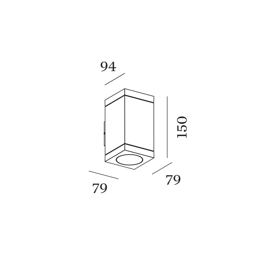 TUBE CARRÉ WALL IP65 1.0 GU10