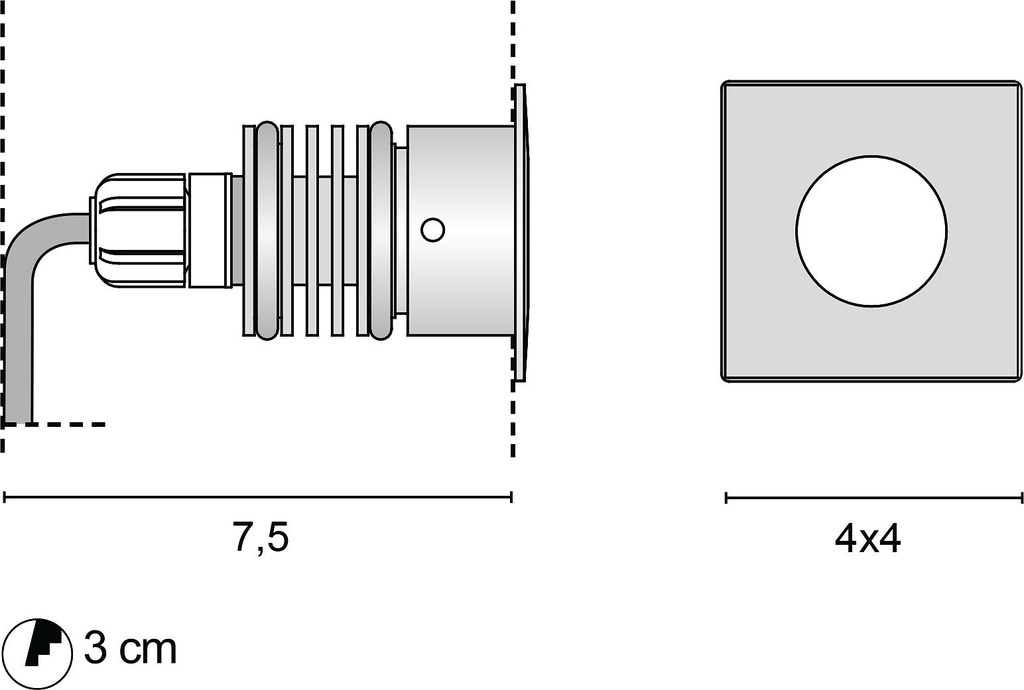 ZEPPELIN QUADRO IP67 Ø 40MM