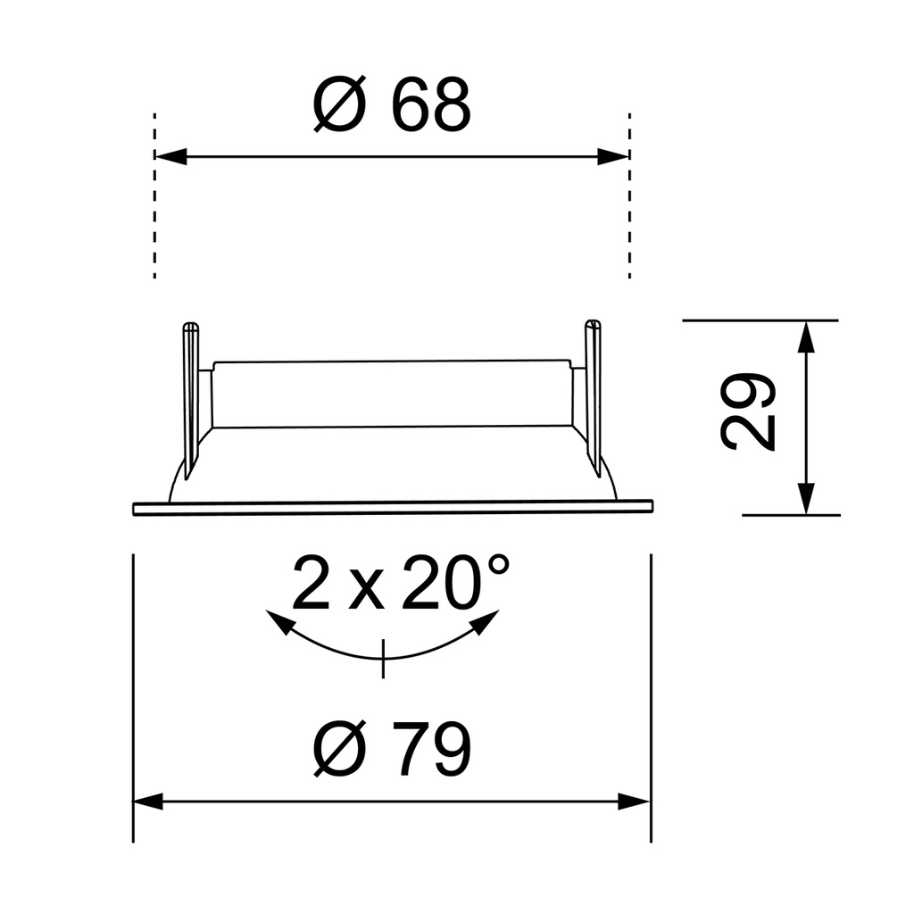 ANNEAU D'ENCASTREMENT CONCAVE Ø 68mm