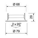 ANNEAU D'ENCASTREMENT CONCAVE Ø 68mm