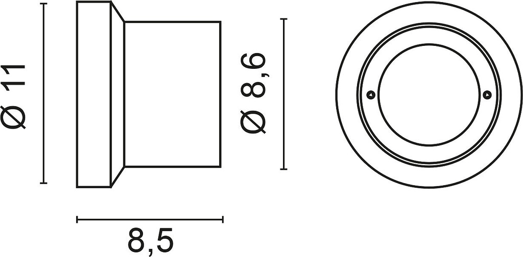 Boîte murale en plastique Ø 80 mm