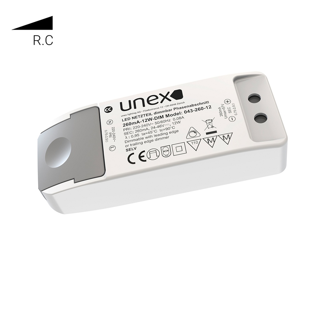 CONVERTISSEUR UX 12W 260mA R.C IP20