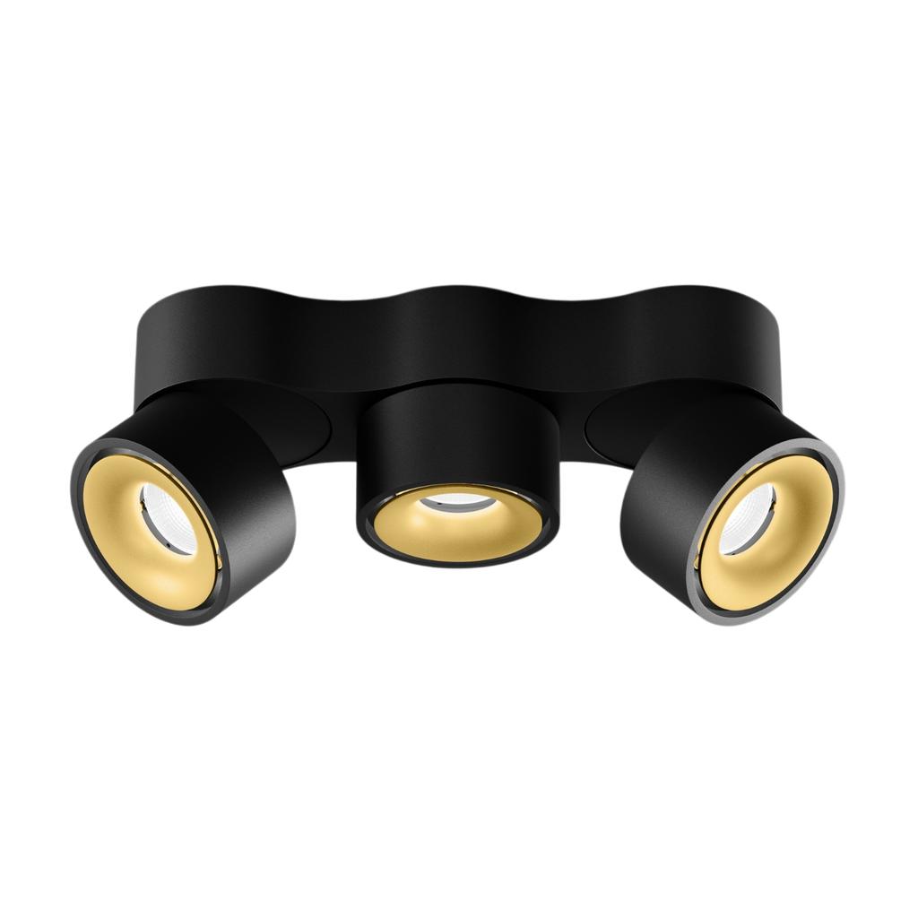 [D459] CLIPPO TRIO (Schwarz/Gold, 2700K, Phasenabschnitt)