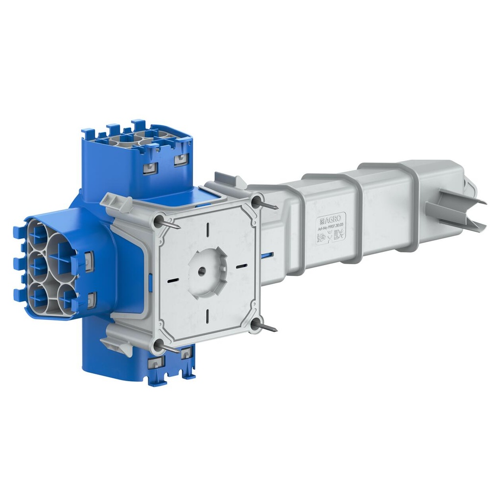 [AG9907.30] Boîte de dérivation encastrée 115 mm pour gaines flexibles THFG avec tunnel intégré